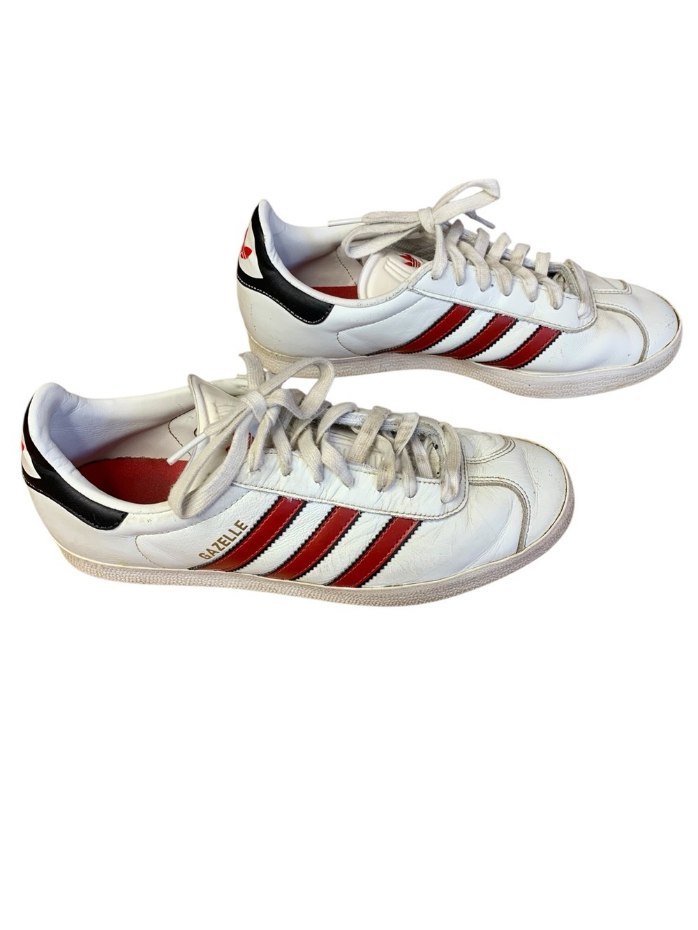 Adidas Originals Gazelle White Leather Scarlet Red Men’s 8.5 / Women’s 9.5